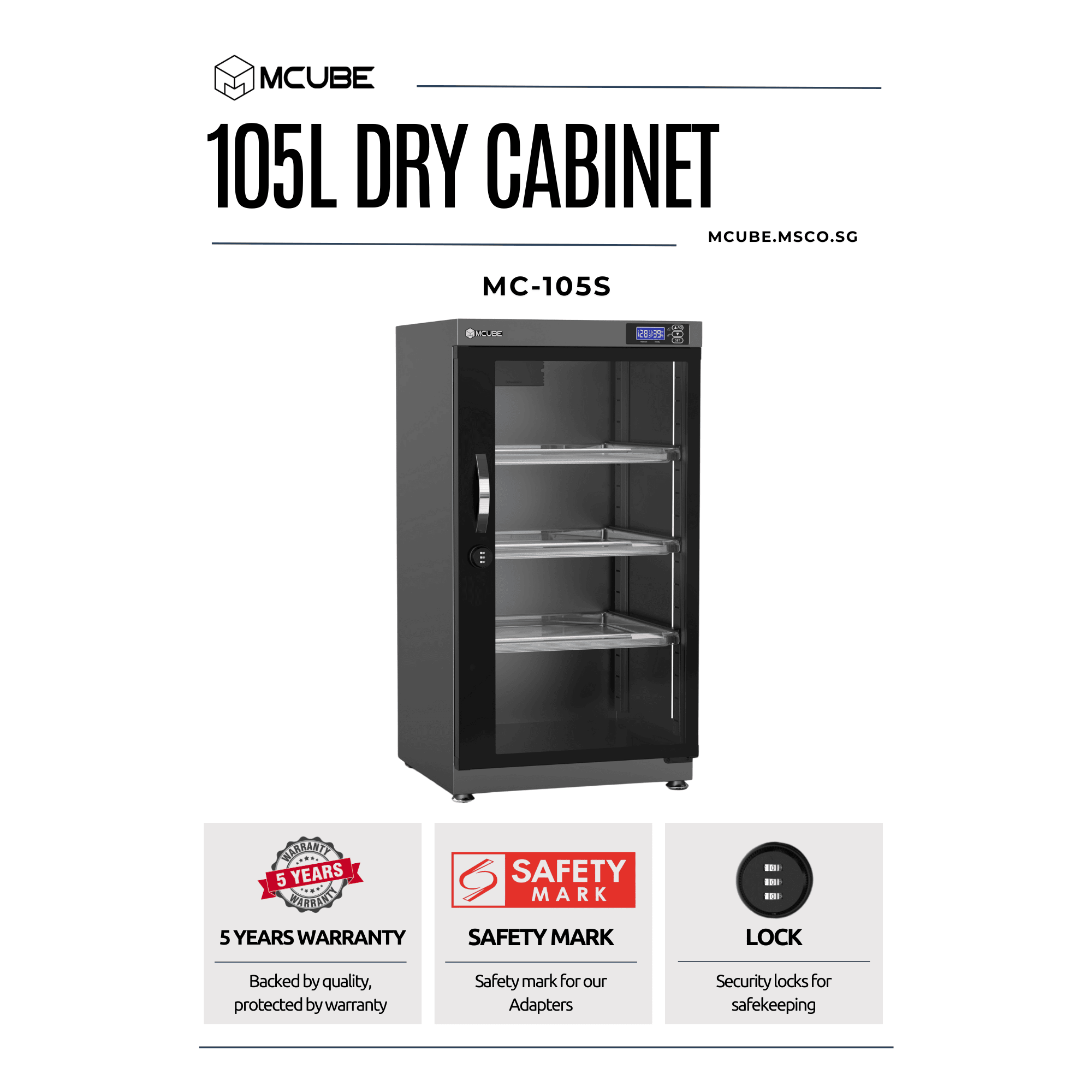 MCUBE 105L Dry Cabinet — medium dry box for collections