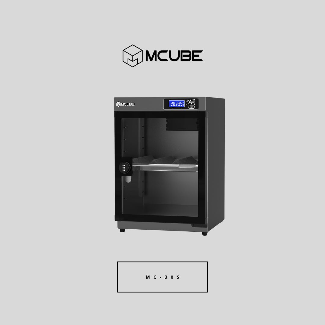 MCUBE 30L dry cabinet digital humidity display